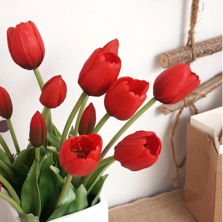 Тюльпан букет Indigo Lux 3 голови 2 бутони 40 см Червоний (778-3) - фото 2 Тюльпан букет Indigo Lux 3 голови 2 бутони 40 см Червоний (778-3) - фото 2