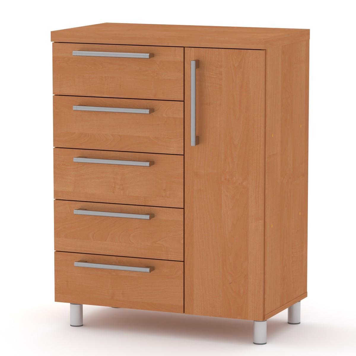 Комод Компаніт МГ-2 Тумба-1 на ніжках 70х40х93 см з ЛДСП Вільха