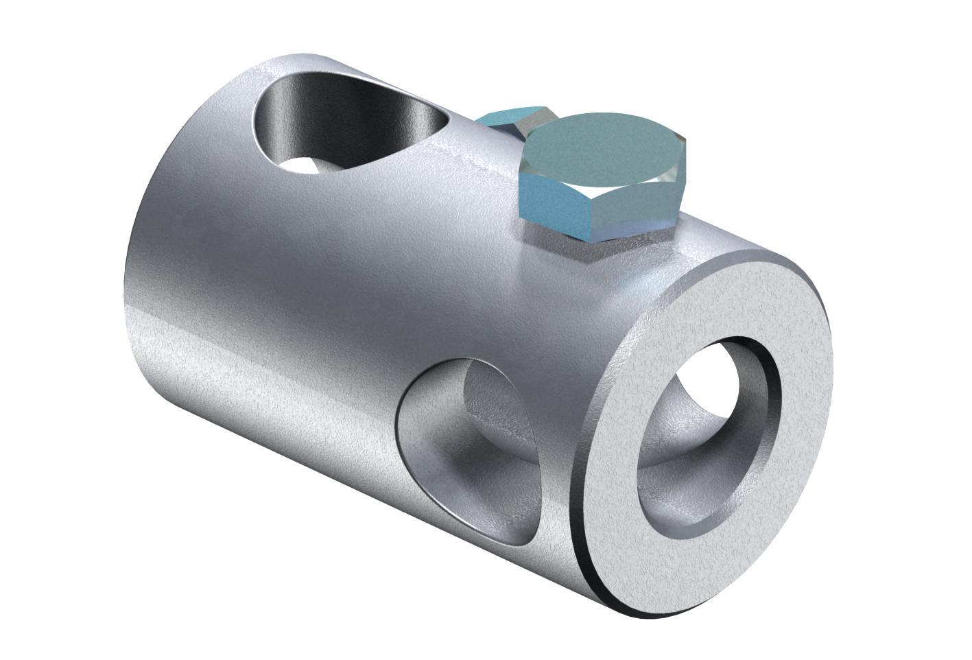 З'єднувач Т-подібний OBO Bettermann 101 IT ø 16x65 мм 65 для ізоляційної штанги з гвинтами M10 алюміній (5408156)