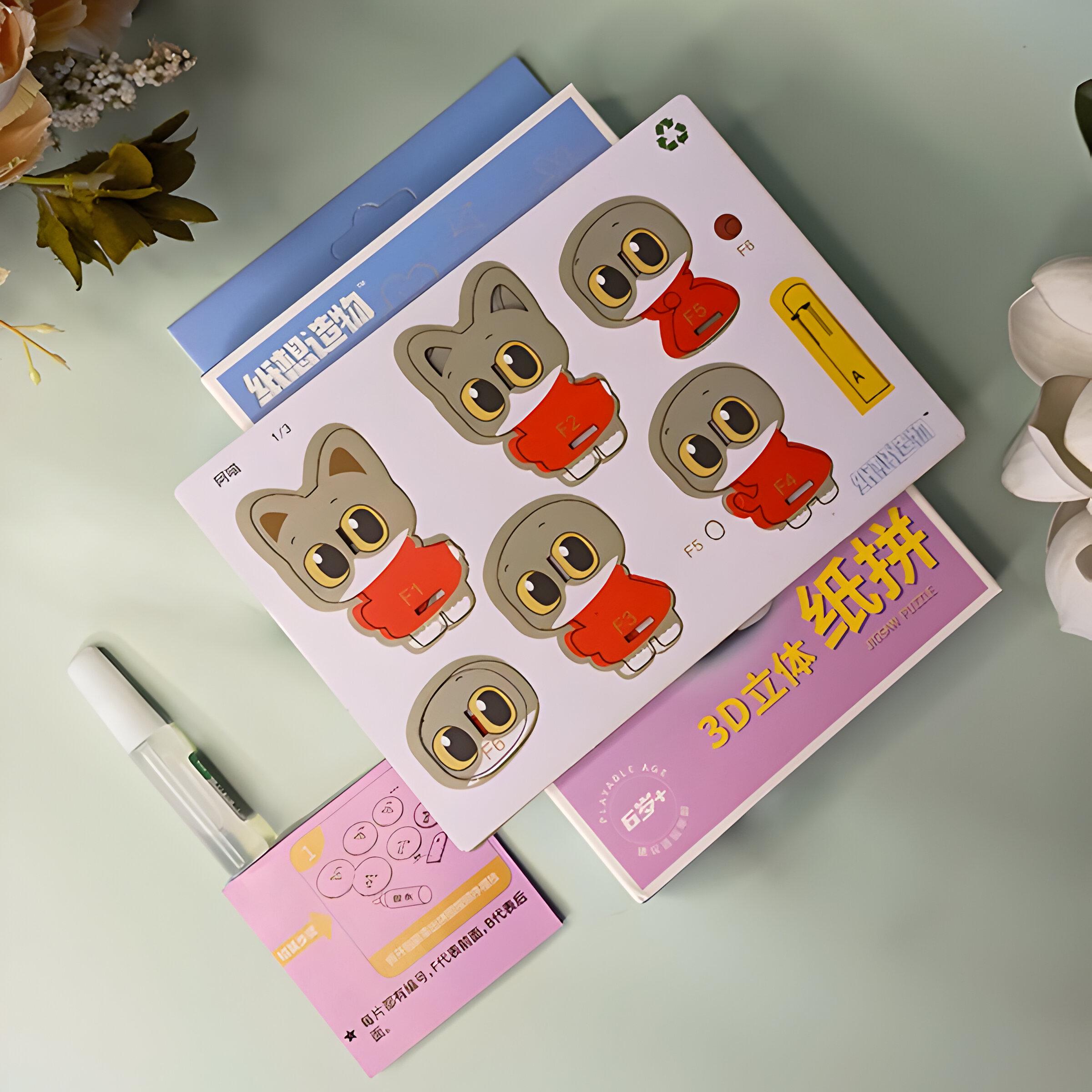 Конструктор 3D-пазл картонний Котик у светрі (Zx-010) - фото 3