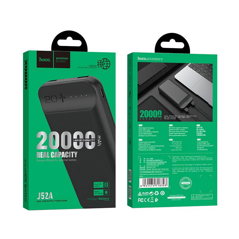 Повербанк Hoco J52A 20000 mAh Черный - фото 3