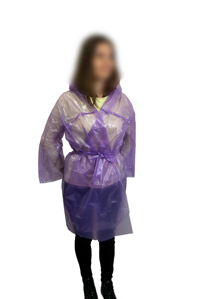 Дождевик подростковый под пояс 60 мкм 94х73 см Фиолетовый (1008483-Violet)
