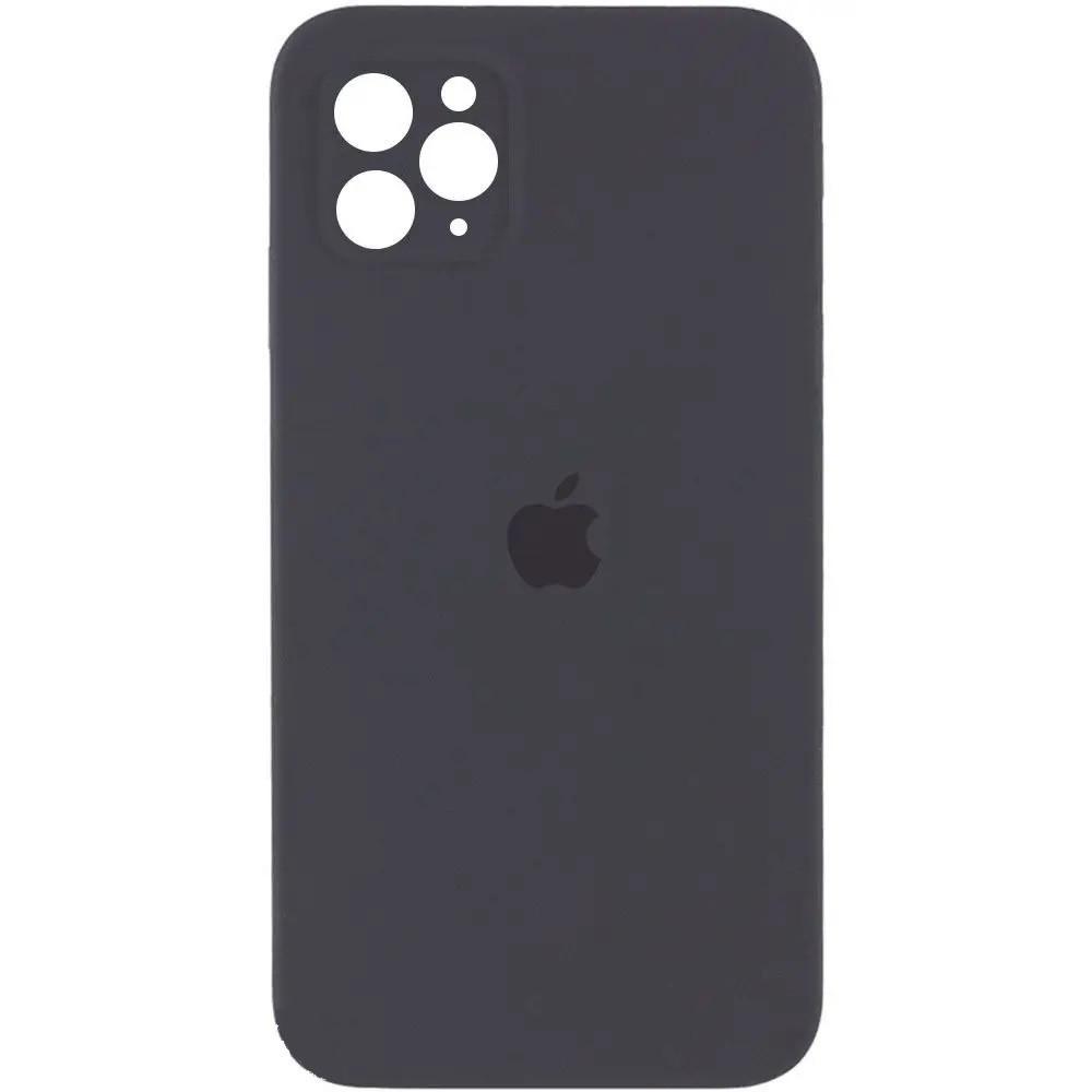 Силиконовый Чехол Накладка с Квадратными Бортиками Silicone Case для iPhone 11 Pro Space Gray - фото 1