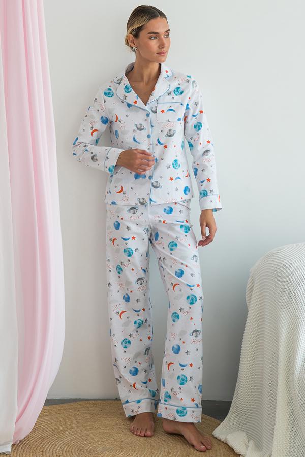Пижамный костюм с брюками Forli фланелевый XS Space (FL0010-18-69_XS) - фото 2 Пижамный костюм с брюками Forli фланелевый XS Space (FL0010-18-69_XS) - фото 2