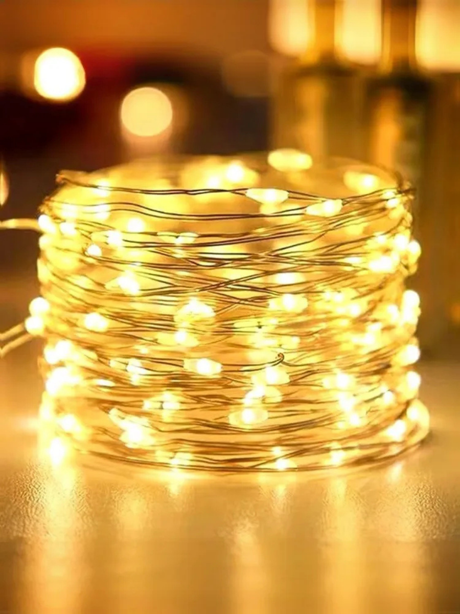 Гирлянда светодиодная Капли росы 200LED USB 8 режимов с пультом 20 м Теплый белый (1298493754)