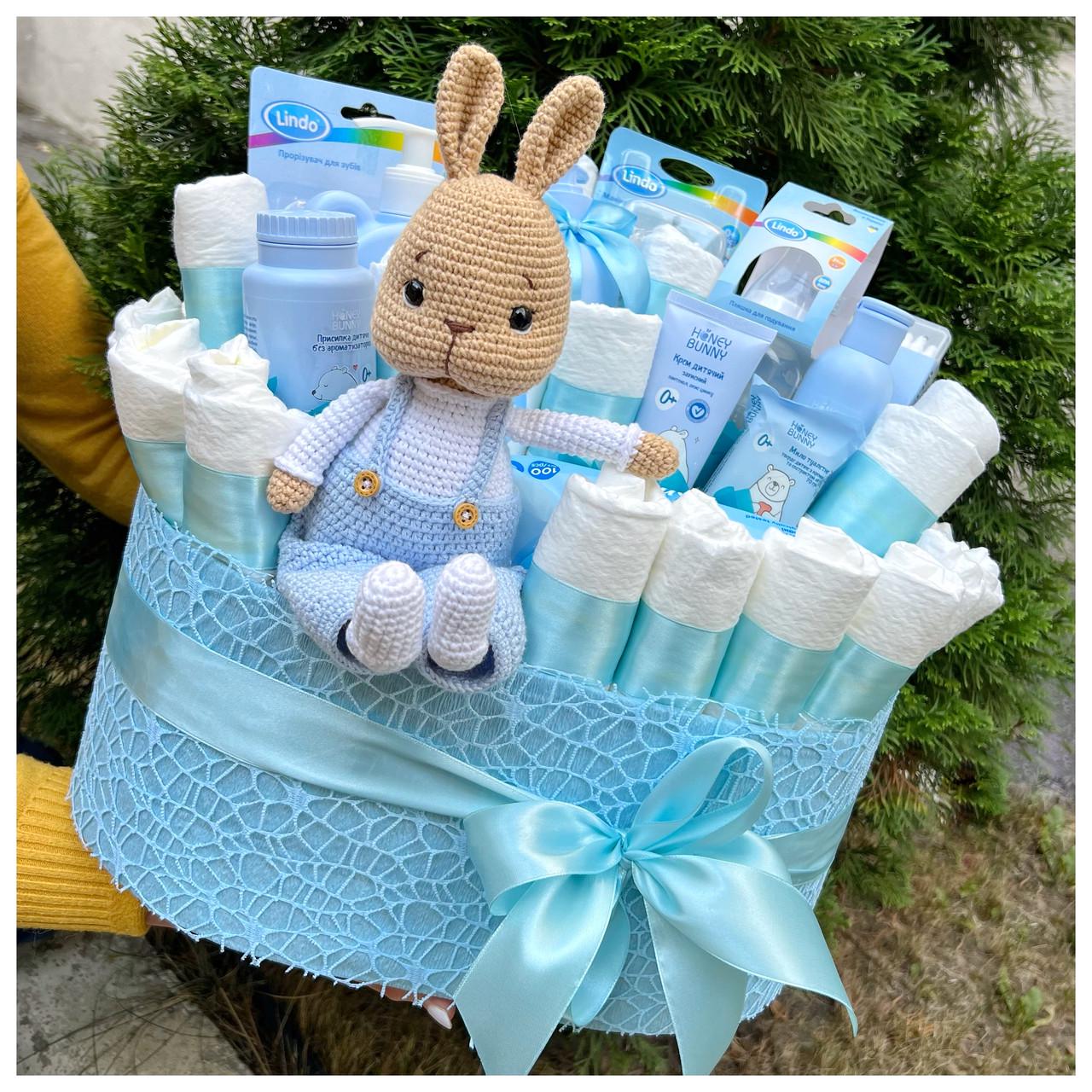 Букет з памперсів та дитячої косметики на виписку в пологовий Блакитний (1963545056) - фото 3 Букет з памперсів та дитячої косметики на виписку в пологовий Блакитний (1963545056) - фото 3