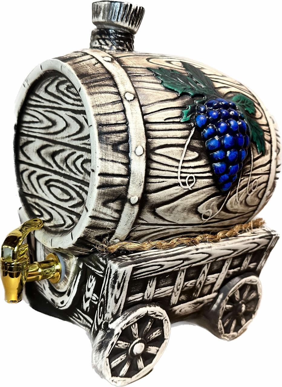 Бочонок керамический Виноград на телеге 5 л (1263029537)