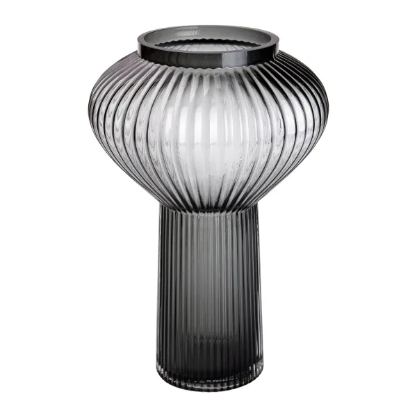 Ваза-фонарь декоративная Beisi стеклянная 30 см Серый