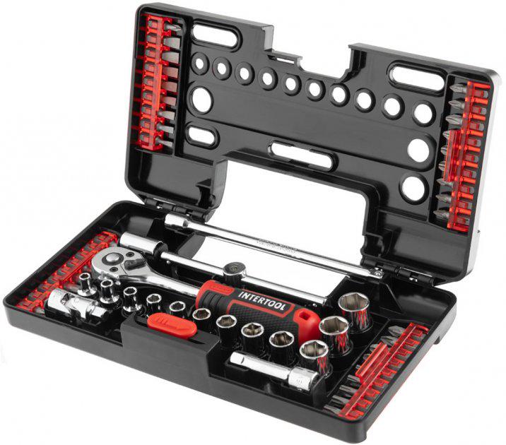 Набор инструментов Intertool VT-3657 STORM в чемодане из торцевых головок с трещоткой и битами 57 пр. - фото 2