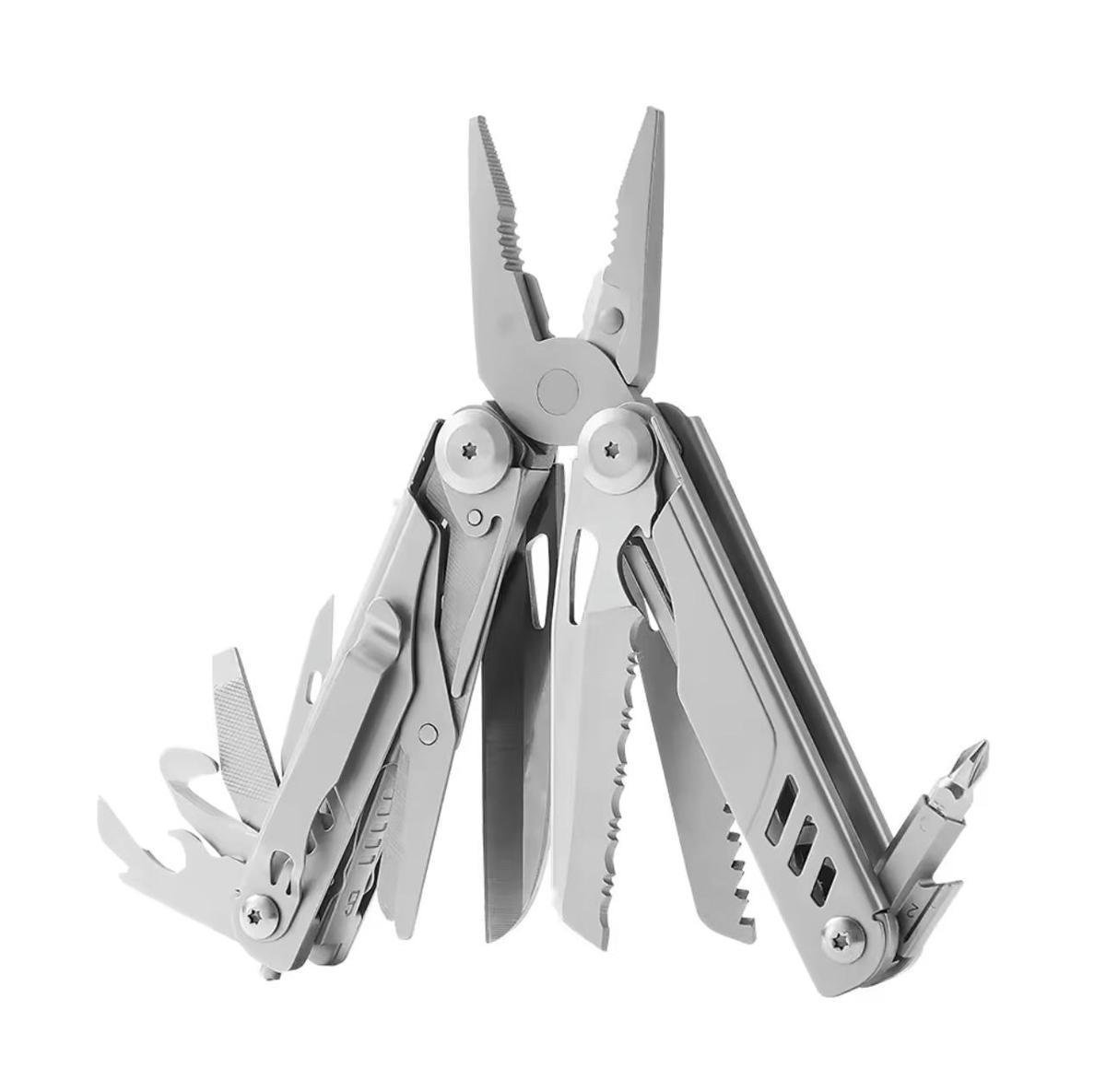 Мультитул из нержавеющей стали 18в1 с клипсой Silver (12i-207)