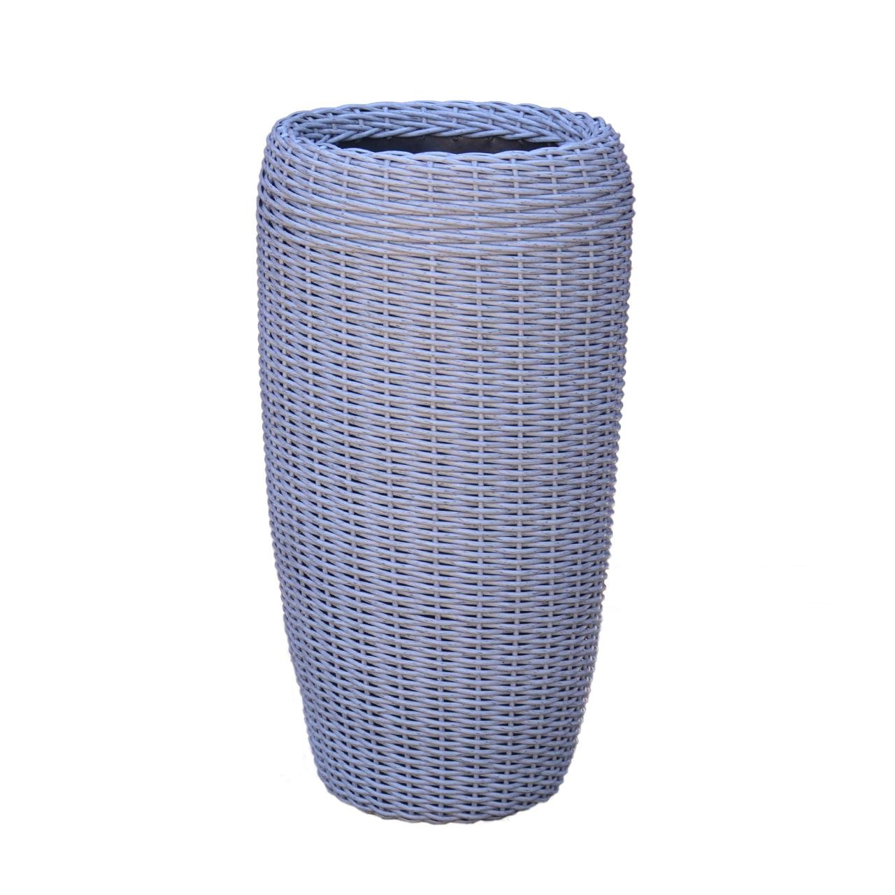Кашпо високе для квітів та рослин з штучного ротангу/ручної роботи 20 л Сірий (24762850) - фото 1 Кашпо високе для квітів та рослин з штучного ротангу/ручної роботи 20 л Сірий (24762850) - фото 1