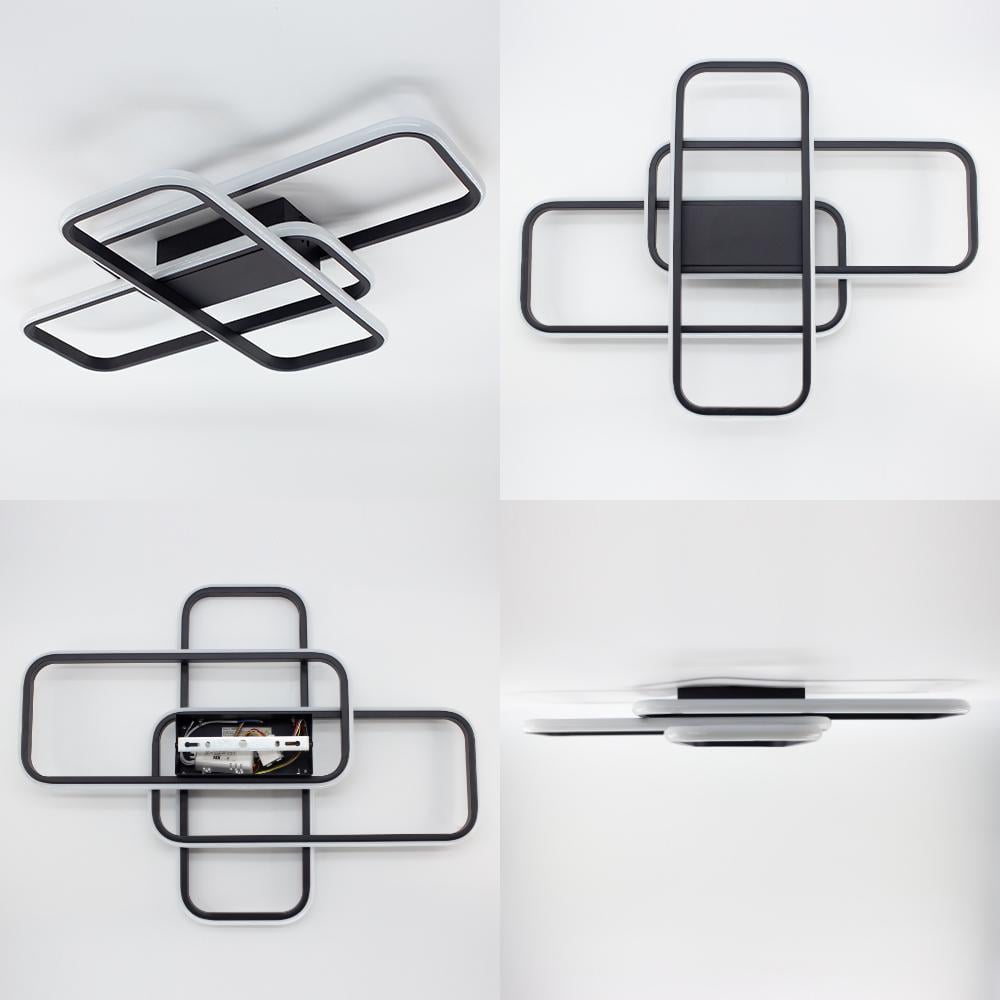 Люстра светодиодная смарт SVEN 3SQ 90 Вт 635x478x75 мм Черный - фото 6