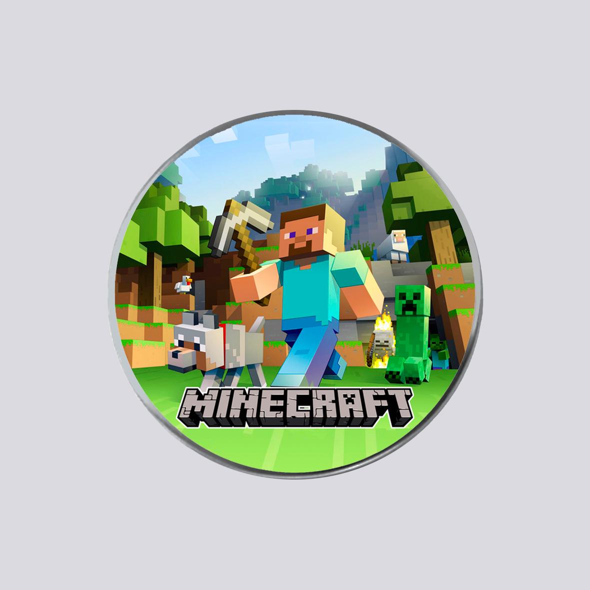 Закатный значок с печатью MINECRAFT №2 металлический (28755)