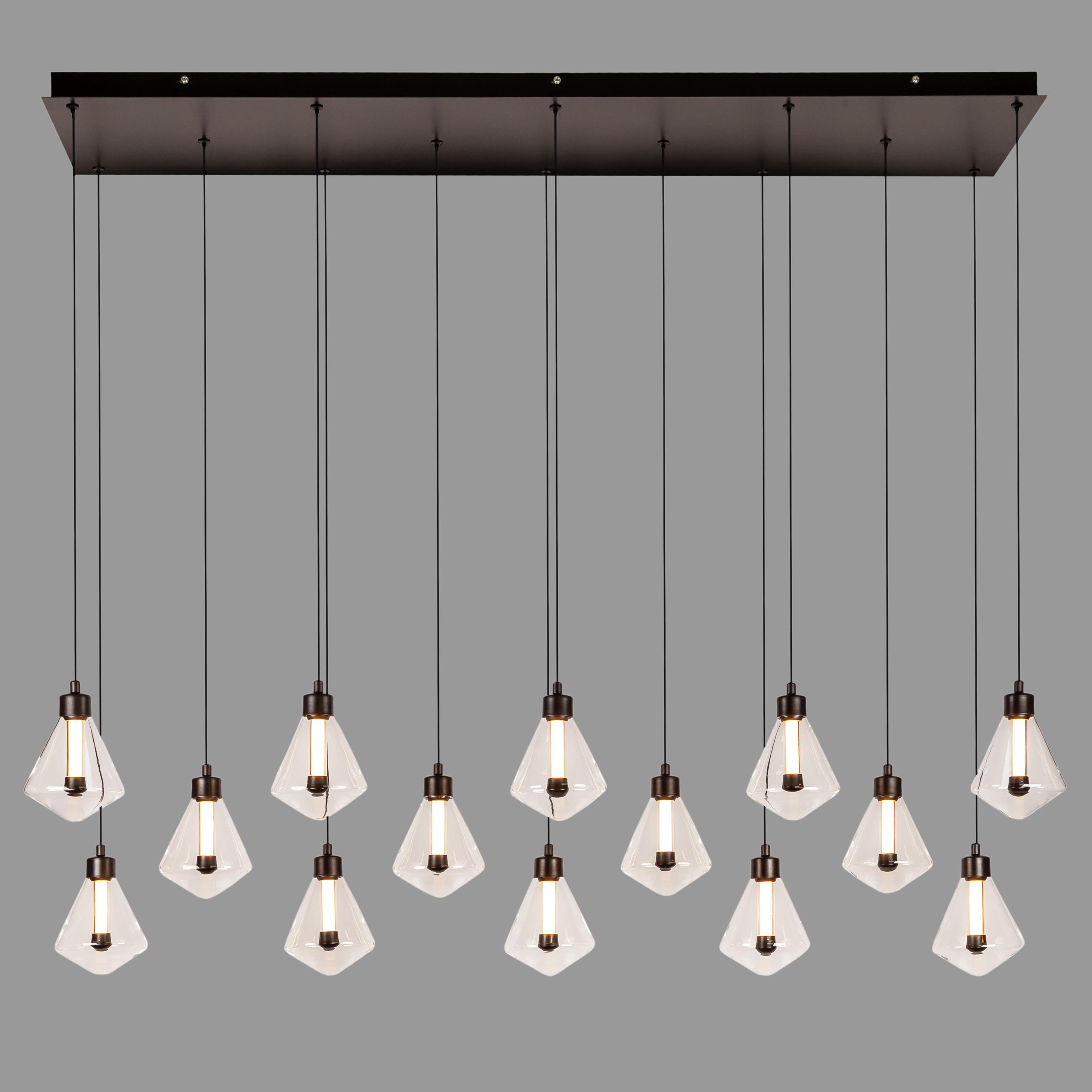 Люстра з прозорими плафонами 28W (99-103F-14 (1100) BK+CL)