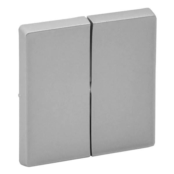 Лицевая панель выключателя Legrand Valena LIFE 2 клавиши/скрытый монтаж Алюминий (755022)