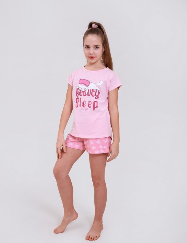 Пижама для девочки Smil стрейч-кулир/хлопок 98 см Розовый (104855)