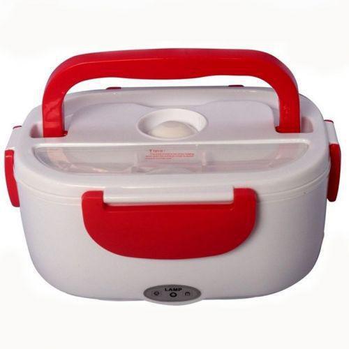 Автомобильный ланч-бокс SUNROZ Electronic Lunchbox 12 В контейнер для еды с подогревом Бело-Красный (SUN5601)