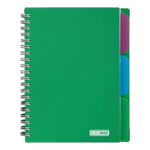 Блокнот з розділювачами Buromax Bright B6 у клітинку 100 арк. Зелений (BM.24365912-04)