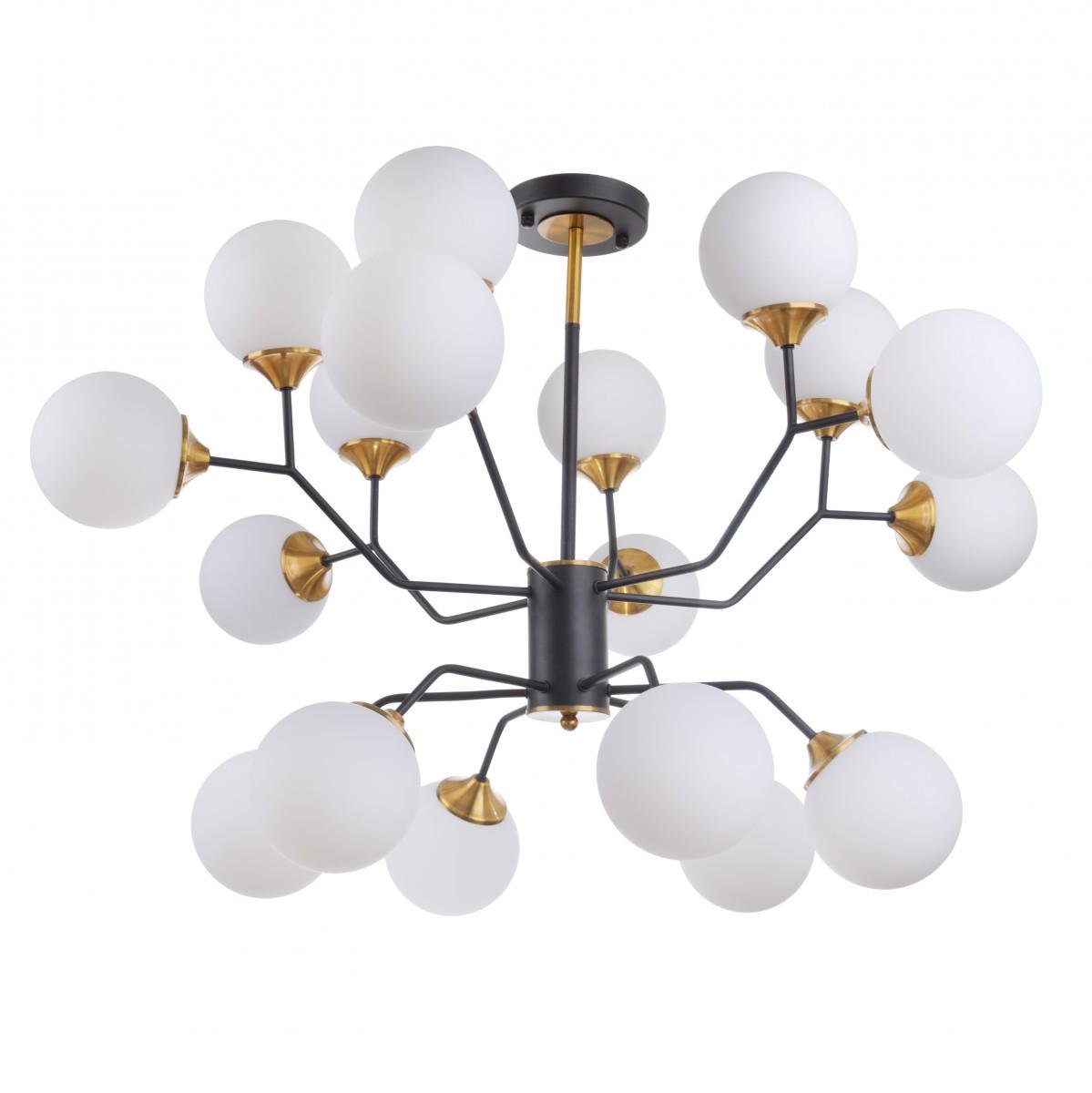 Люстра потолочная лофт молекула Brille BL-914C/18 E27 BZ/BK