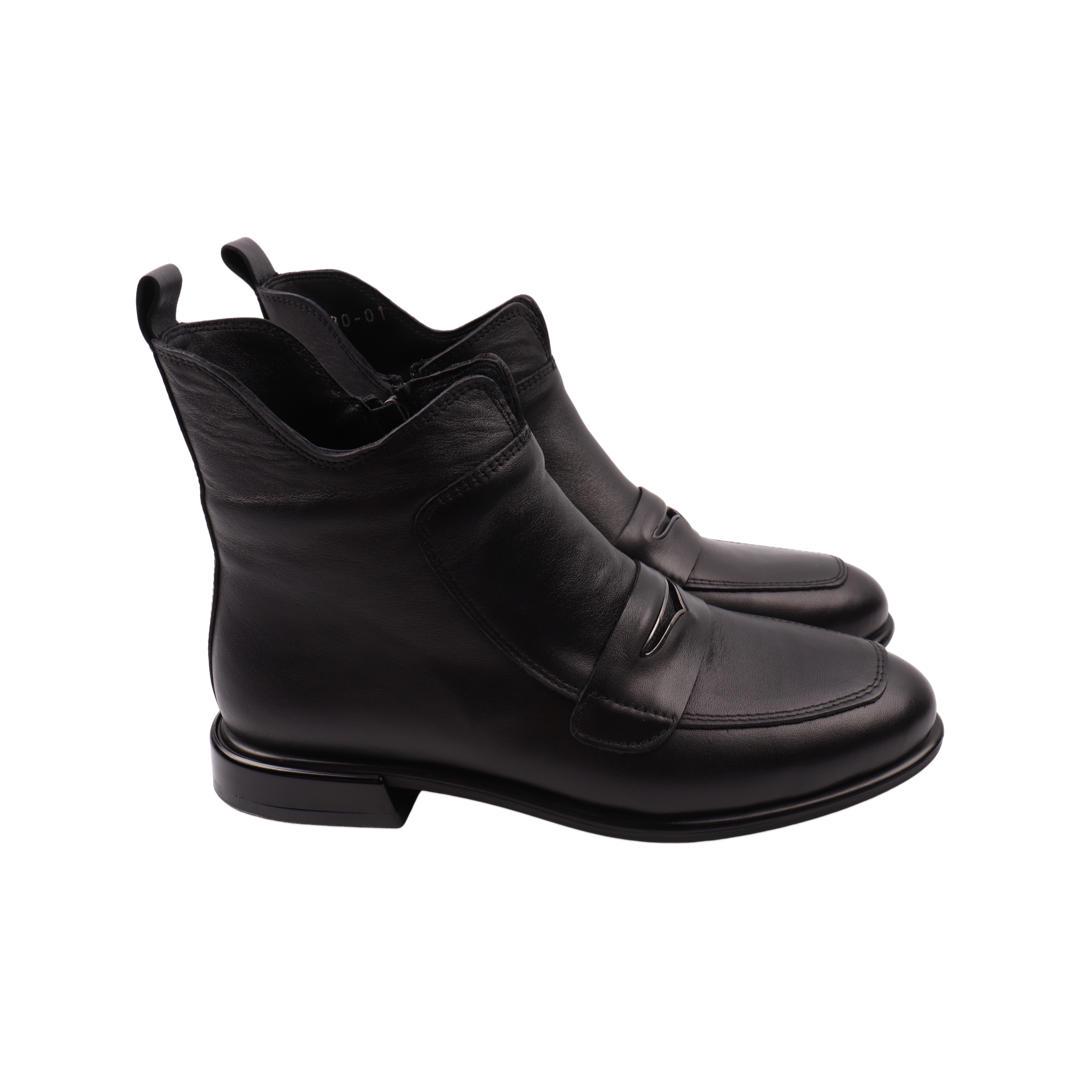 Ботинки женские Aquamarin из кожи р. 37 Черный (2081-22DHC)