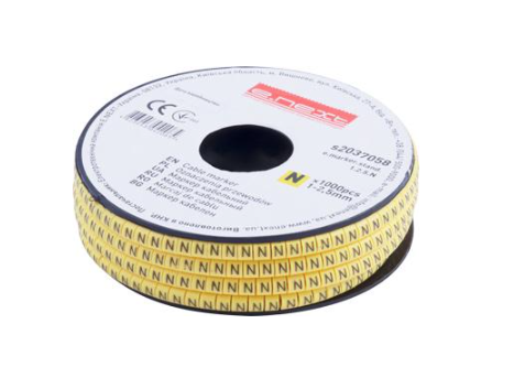 Маркер кабельный E.NEXT e.marker.stand.1.2.5.N символ N 1-2,5 мм2 1000 шт./рул. Желтый (s2037058)