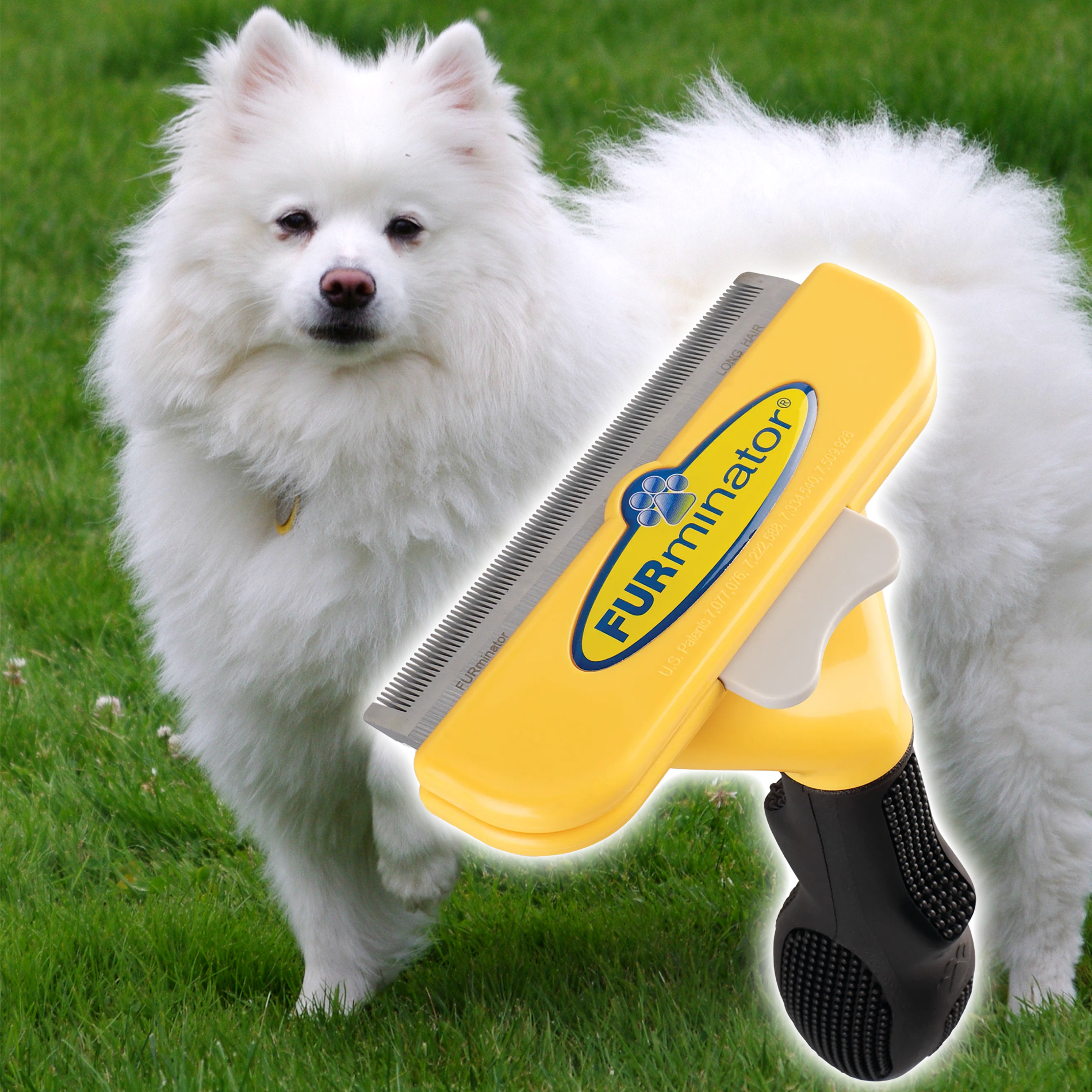 Щетка для груминга длинношерстных больших собак Furminator Фурминатор 10,16 см - фото 3