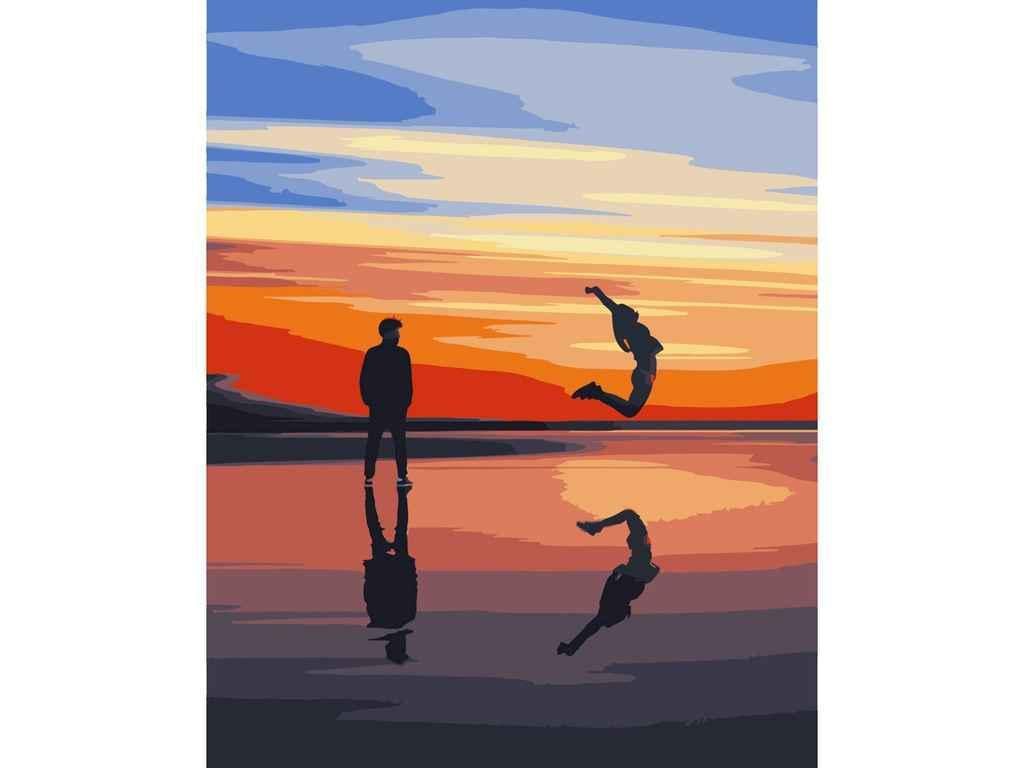 Картина по номерам Strateg Прыжок к закату 40х50 см (DY063)