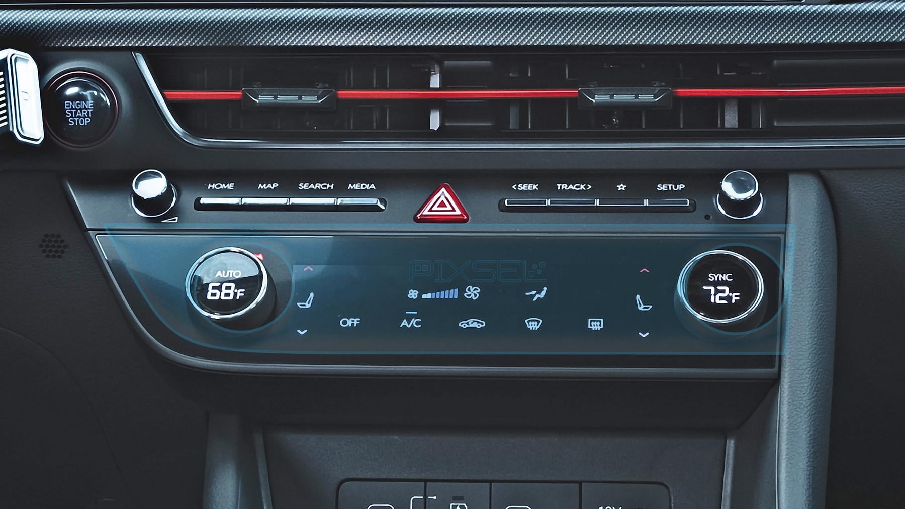 Защитное стекло Pixsel гибридное матовое на климат Hyundai SONATA 12,3" 2023