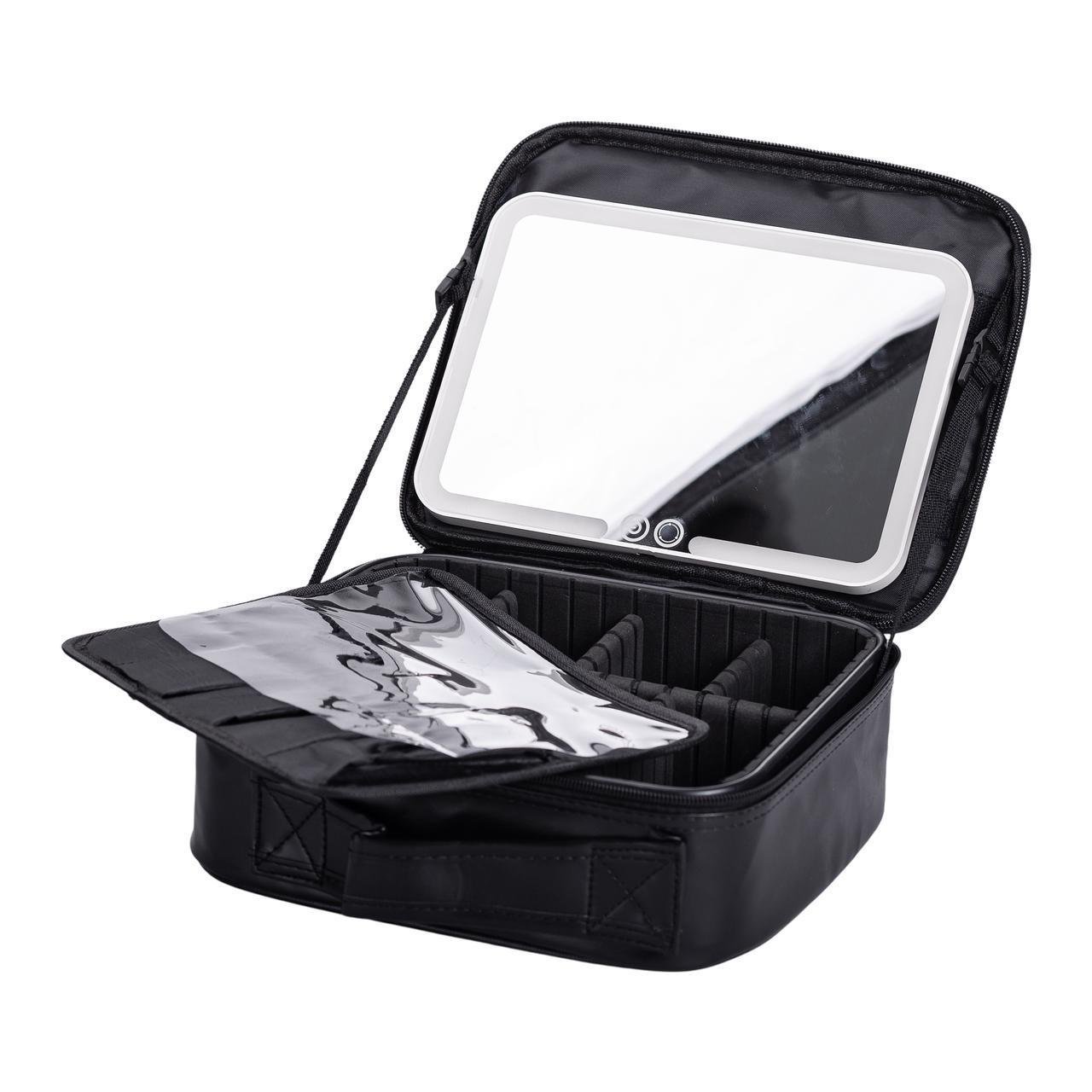 Косметичка из экокожи с зеркалом и подсветкой HP-10-2AB 26х22х9 см (A-033788) Косметичка из экокожи с зеркалом и подсветкой HP-10-2AB 26х22х9 см (A-033788)