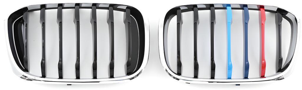 Ноздри 1 Bar 2018-2021 M-Color GBT для BMW X3 G01 2018- гг. пластик Черный/Хром окантовкой (146639)