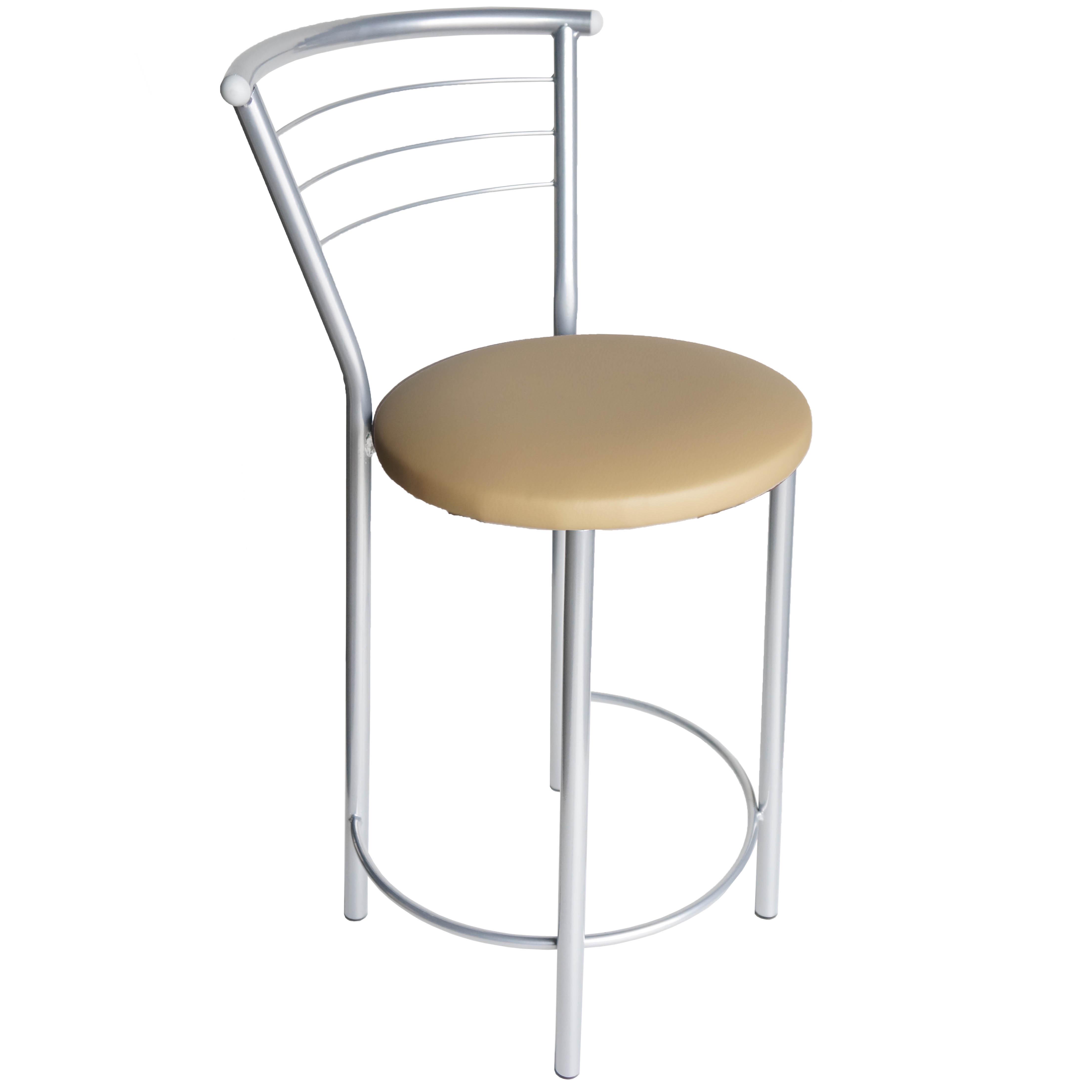 Напівбарний стілець АНТ Марко шкірозамінник Алюміній/Бежевий (U24341-09)