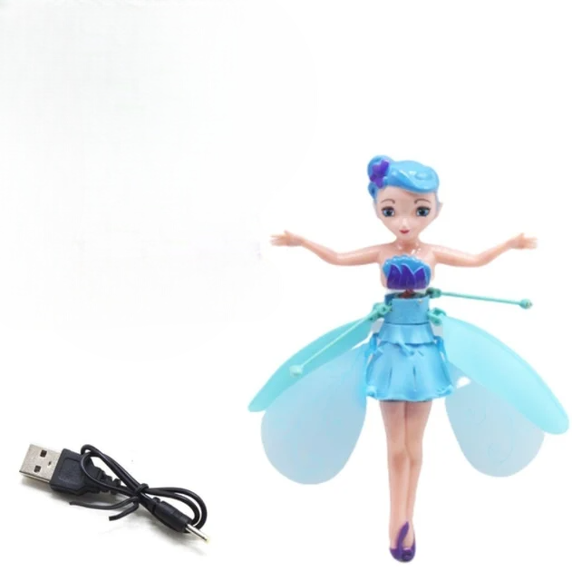 Лялька літаюча Flying Fairy 802 казкова Фея зі світловими ефектами та датчиком руху Блакитний (2685712188)