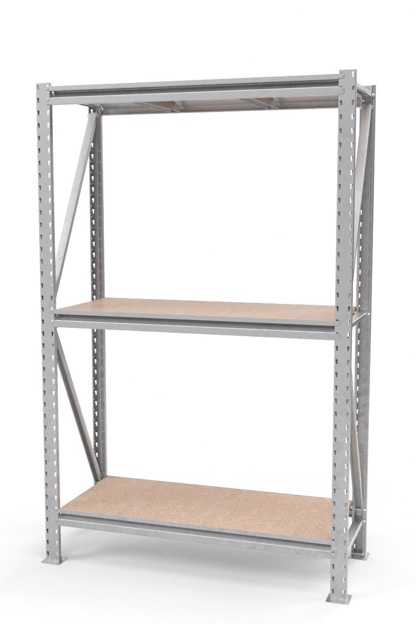 Стеллаж металлический SN оцинкованный 3 полки из шлифованного ДСП 2000х1340х900 мм