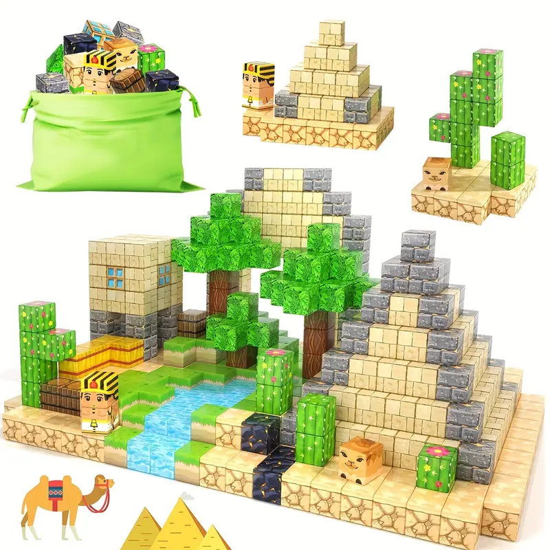 Конструктор магнитный Minecraft Пирамиды на магнитах 100 шт. (2740019569) - фото 1