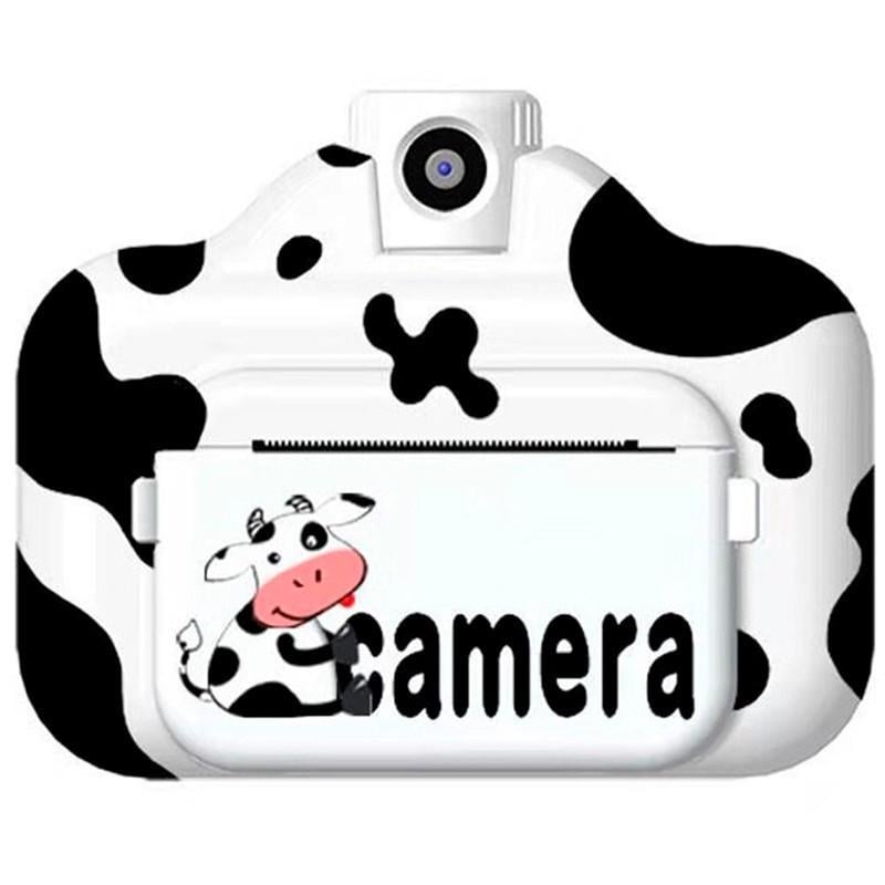 Фотокамера дитяча цифрова Play Kids Photo Cow з миттєвим друком Wi-Fi 2,4" Білий/Чорний (00e55d19)