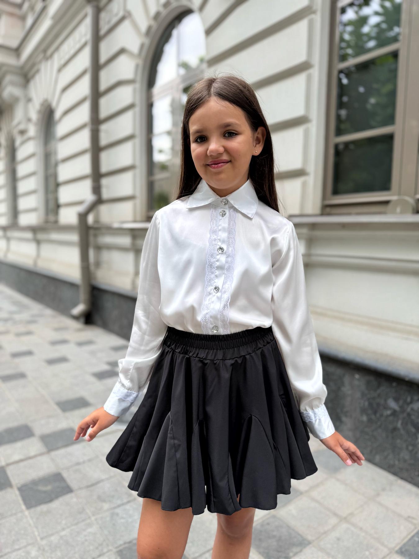 Блуза шовкова з мереживом IRmAS 1287 158 см Молочний