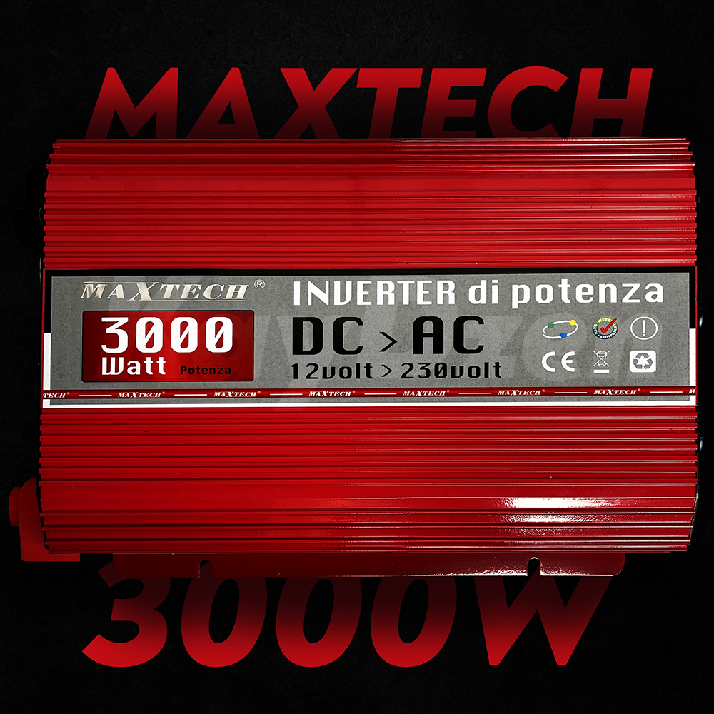 Инвертор MaxTech HB-3000-12 с модифицированным синусом 3кВт 3000 W Красный (120) - фото 2