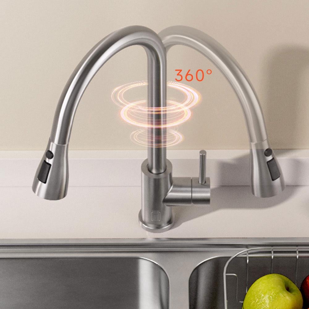 Смеситель выдвижной кухонный DIIIB Pull-out Kitchen Faucet (DXCF021) - фото 4
