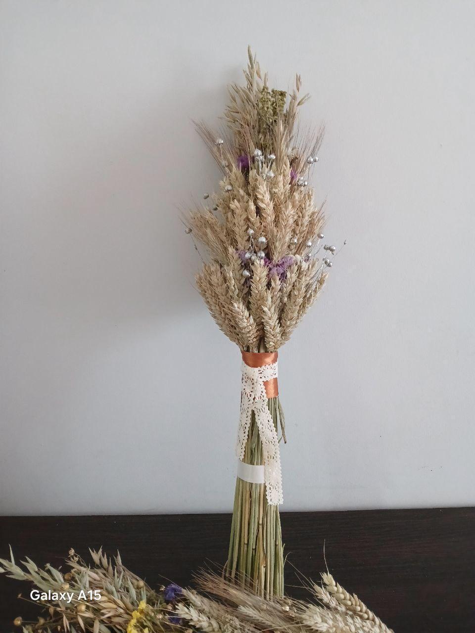 Дідух різдвяний з колосcя пшениці/льону та вівса 50-55 см з білою стрічкою (2822719487) Дідух різдвяний з колосcя пшениці/льону та вівса 50-55 см з білою стрічкою (2822719487)