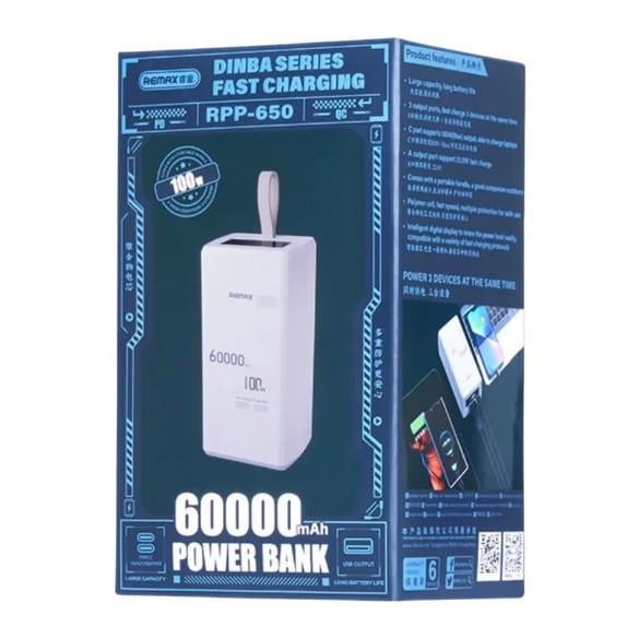 Повербанк для ноутбука и телефона Remax RPP-650 100W+22,5W Fast charging 60000 mAh Blue - фото 4