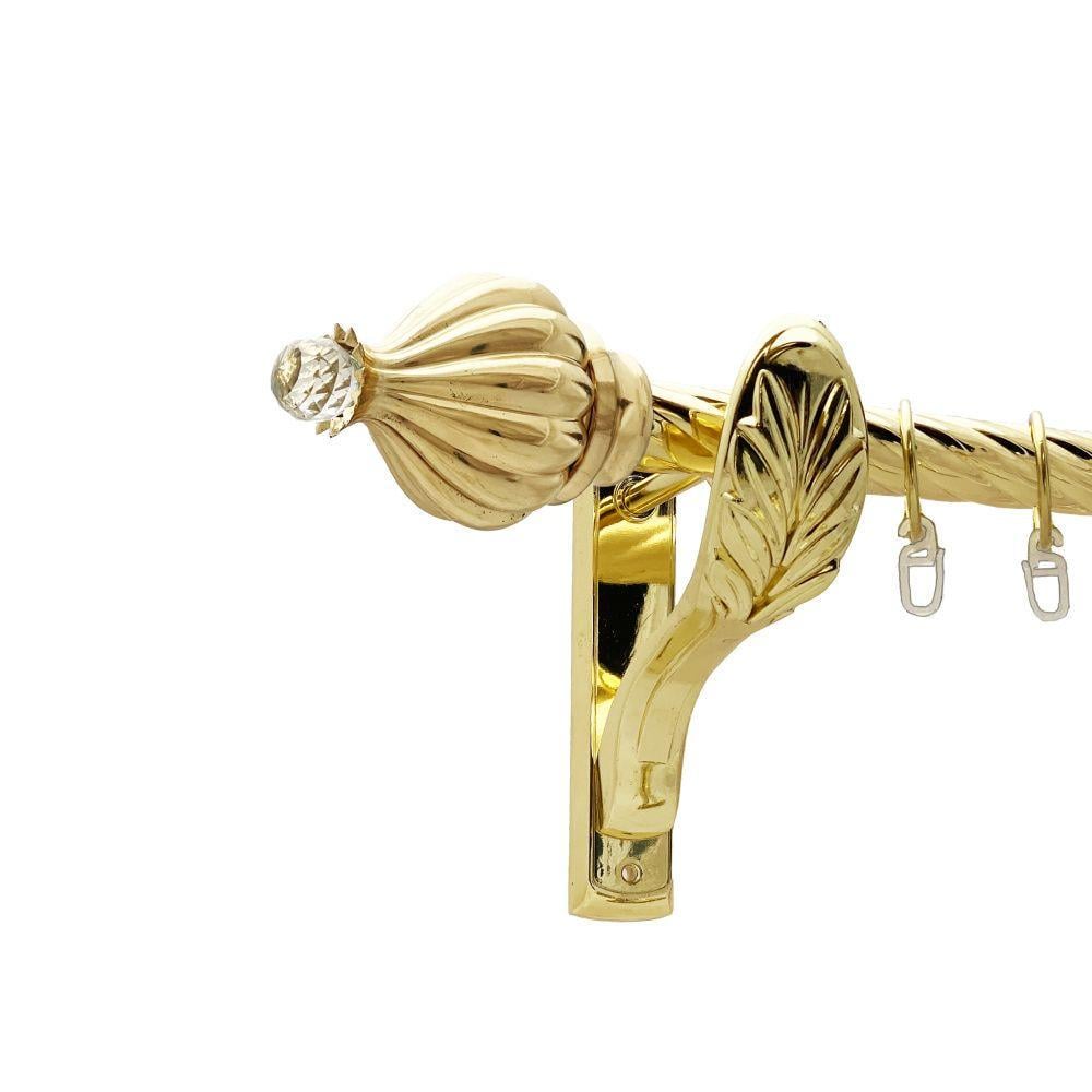 Карниз для штор Orvit Таджа-Кристалл скрученный однорядный 25 мм 240 см Золотой (00-00021749)