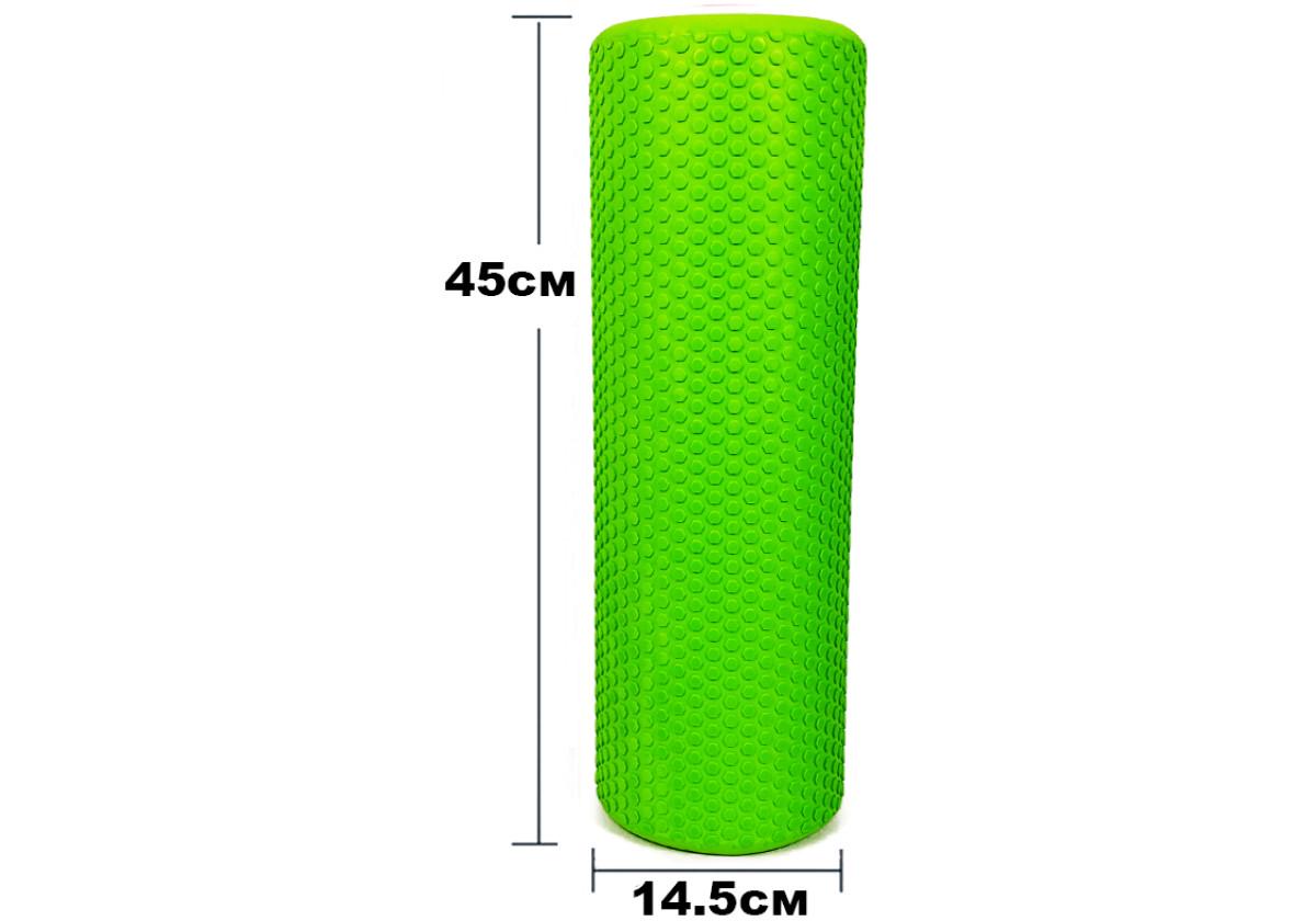 Массажный ролик EasyFit Foam Roller 45 см Зеленый (EF-2030-GN) - фото 2