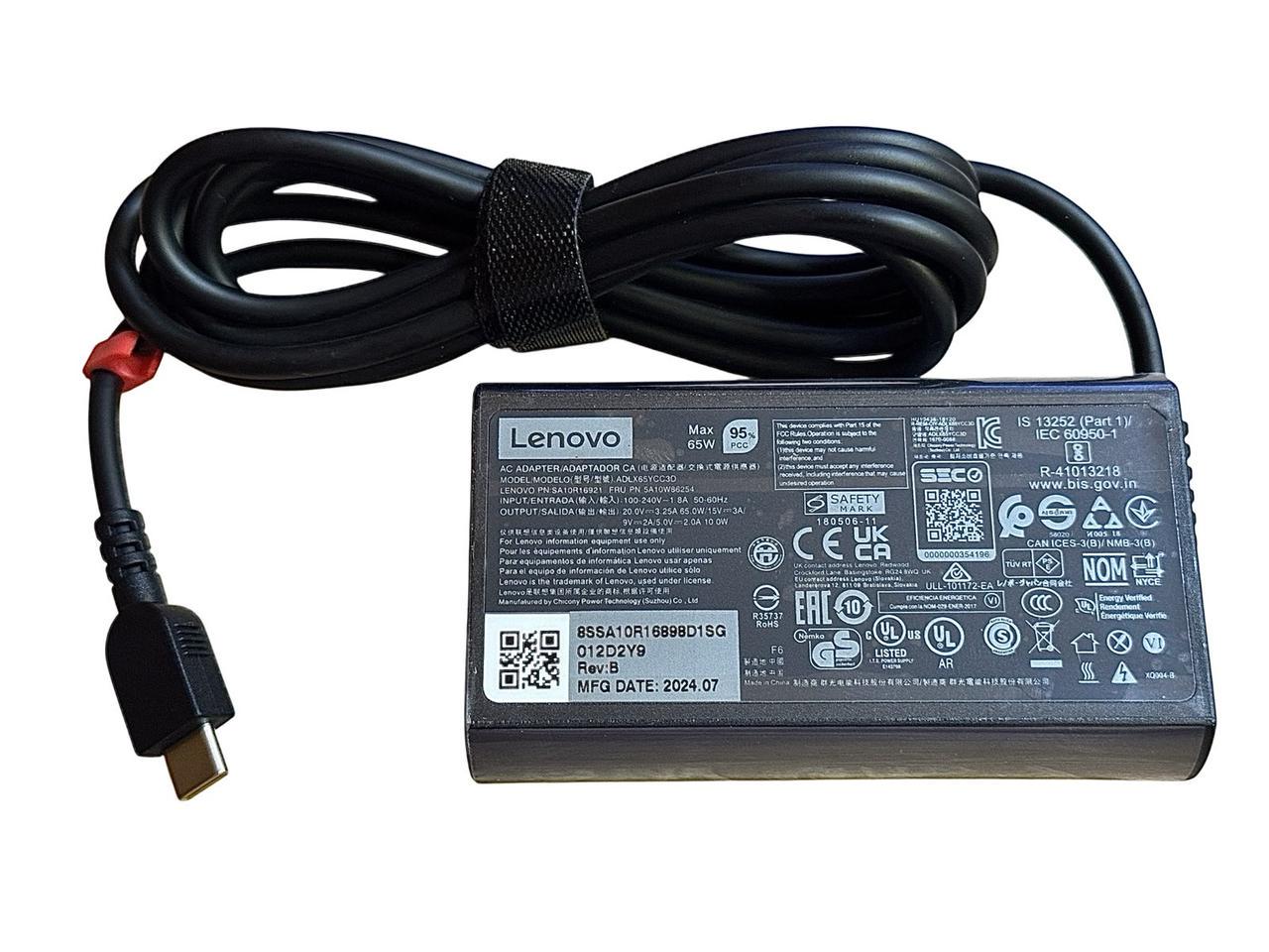Адаптер для ноутбука Lenovo 20 V/3,25 A/65 W Type C-зарядное устройство