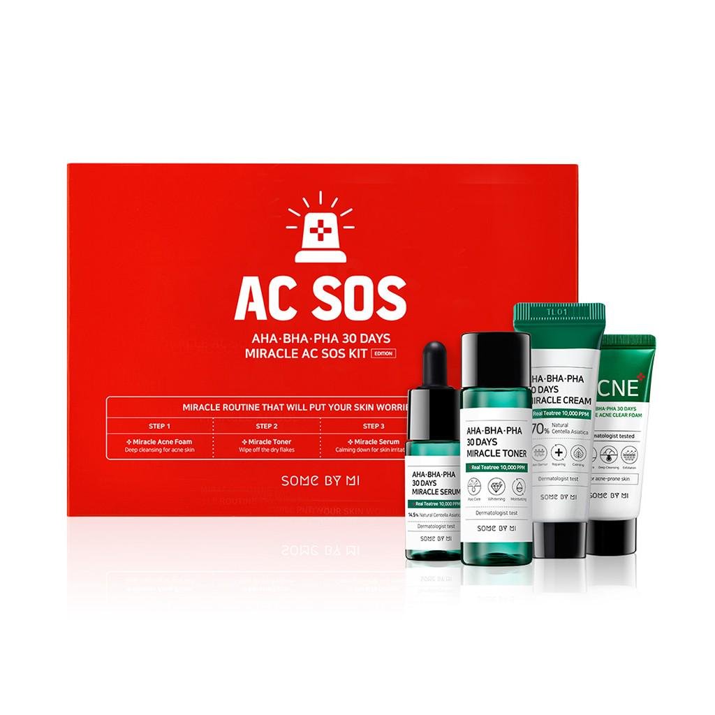 Мини набор для проблемной кожи лица Ac Sos Kit Some By Mi Aha-Bha-Pha 30 Days Miracle(8809647390527)