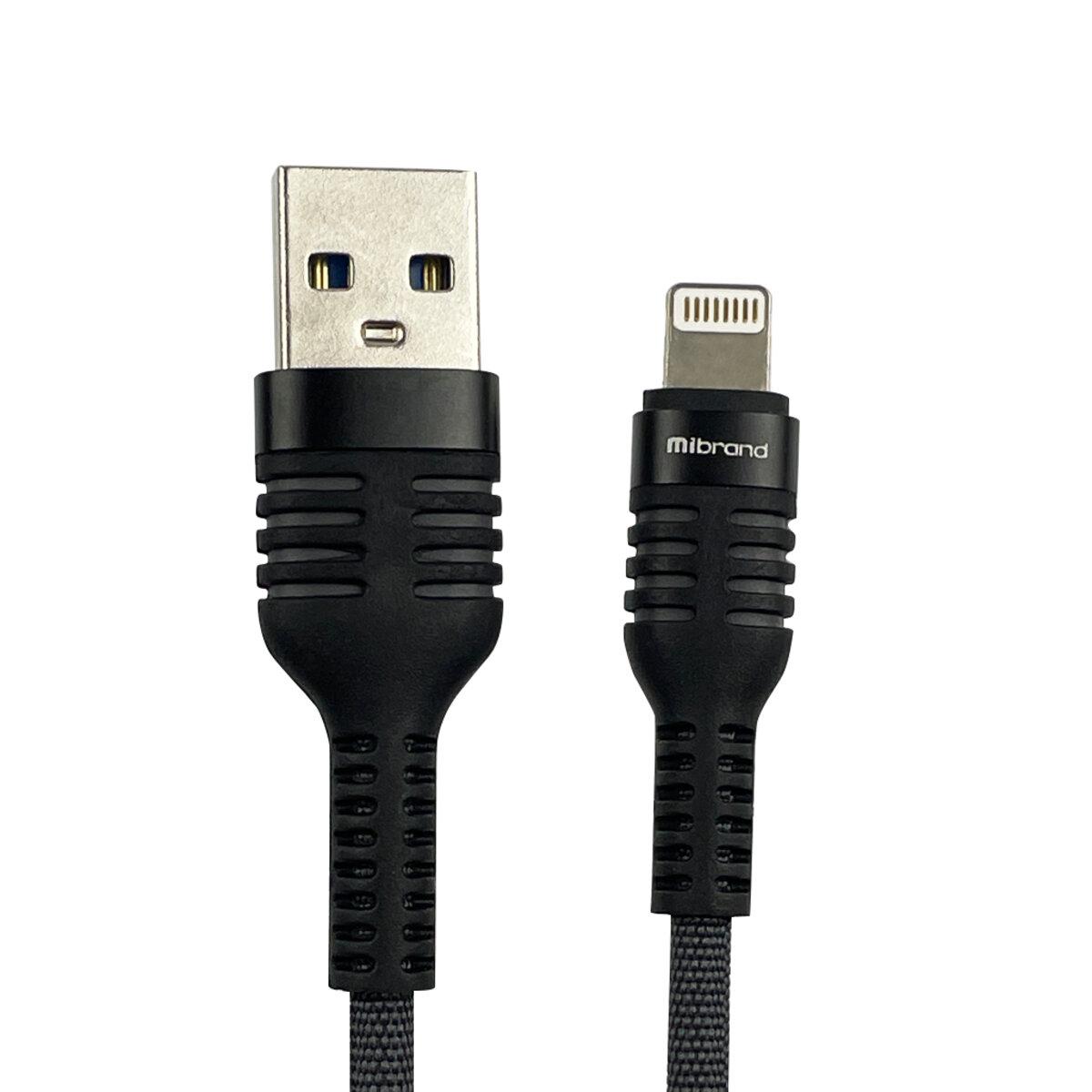 Кабель Mibrand MI-13 Feng World Charging Line USB для Lightning 1 м Black/Grey (MIDC/13LBG)