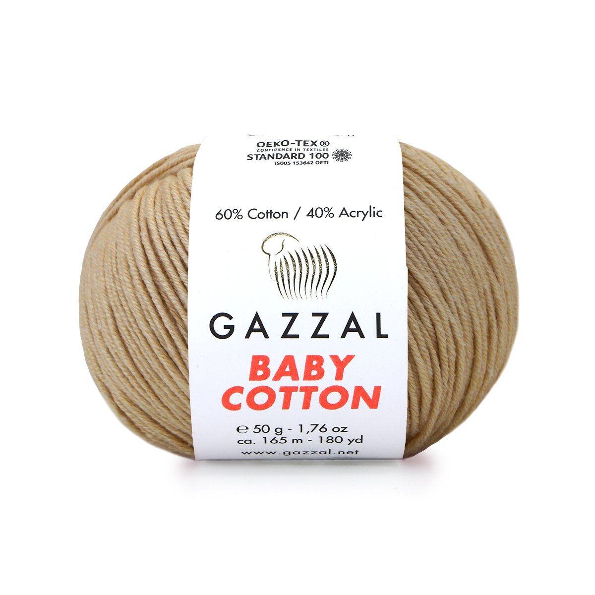 Пряжа Gazzal Baby Cotton 3424 Бежевый