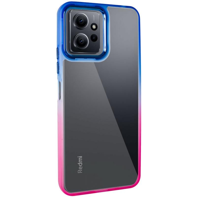 Противоударный Чехол TPU+PC Fresh sip series для Xiaomi Redmi 12 Розовый/Синий