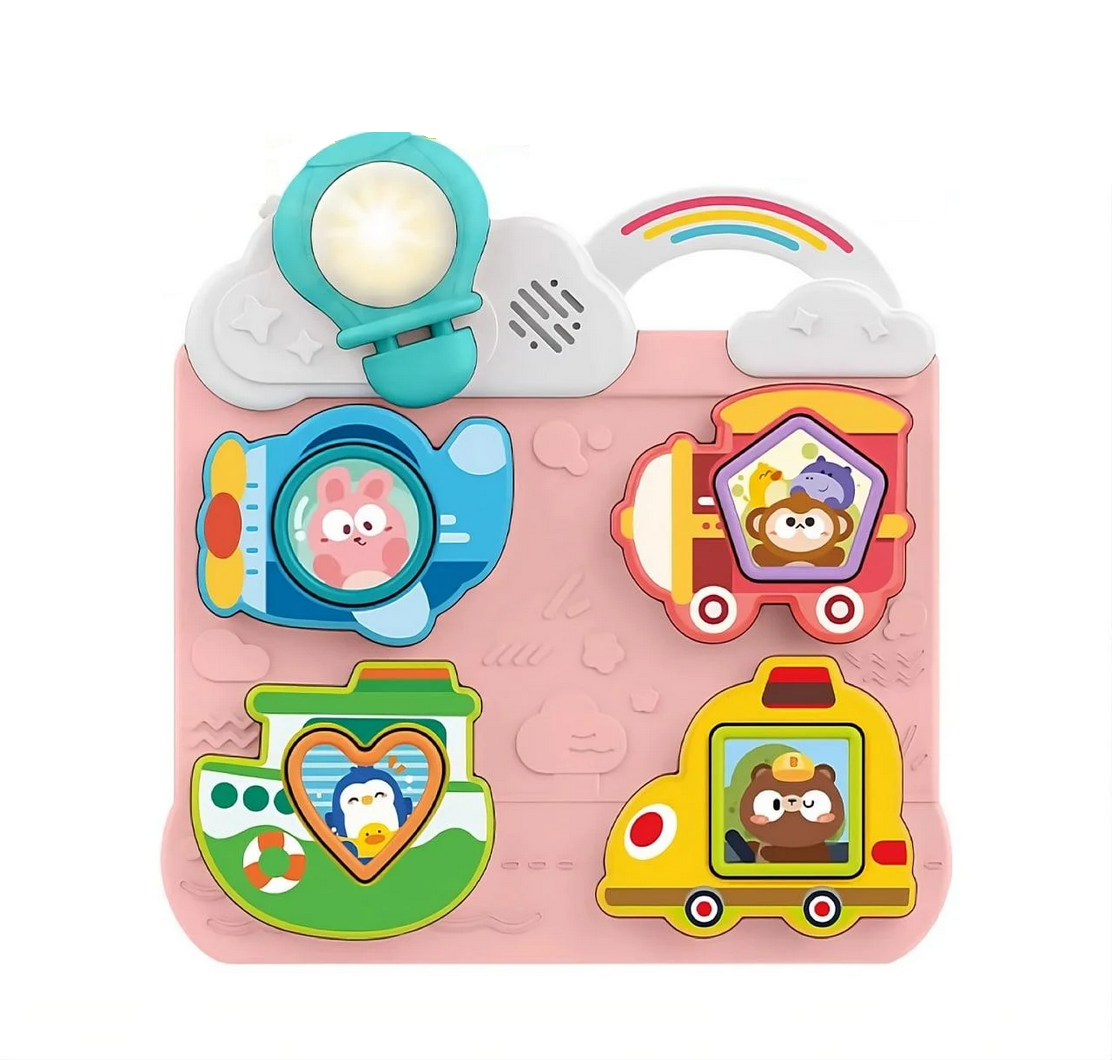 Бизиборд WToys 52778 "Интересные путешествия" Розовый