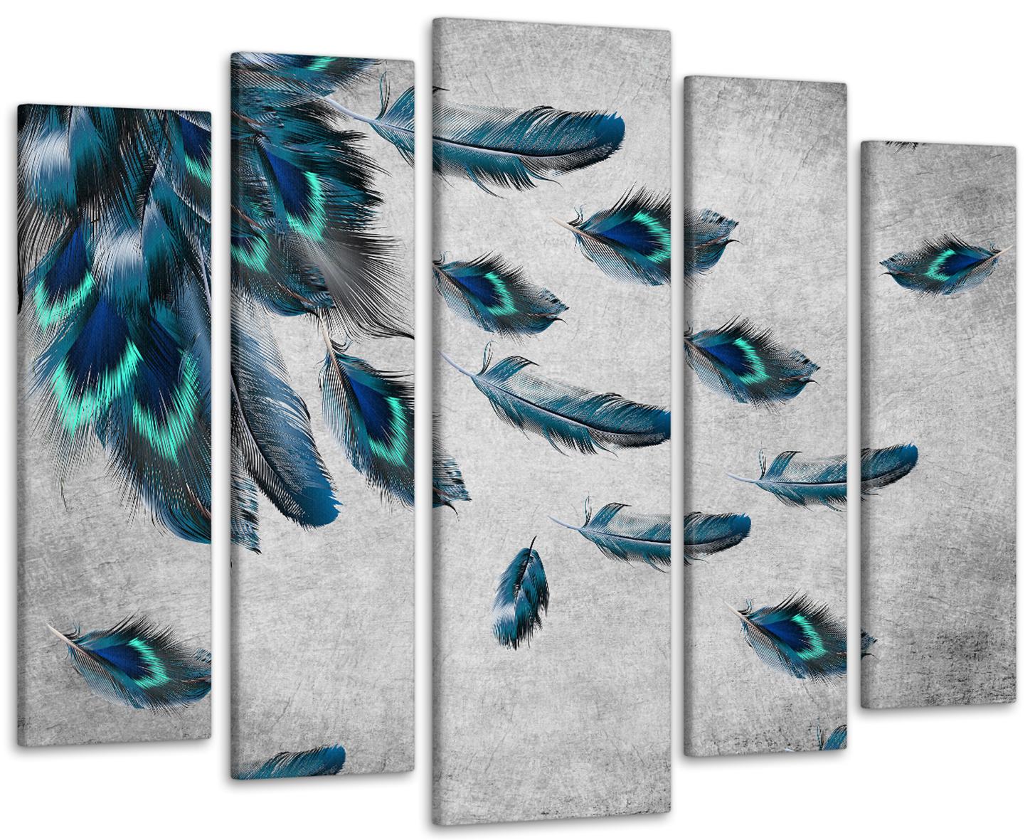 Картина модульна Абстракція Пір'я 115х170 см (Art-450_5)