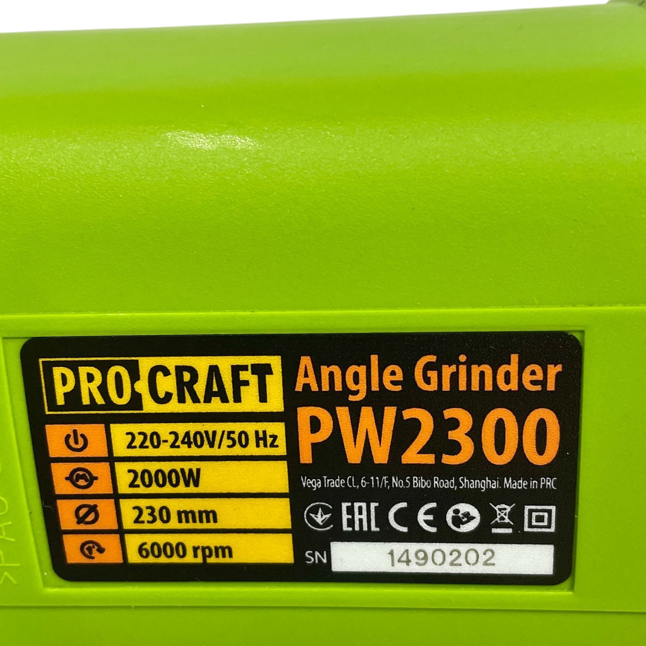 Шліфмашина кутова ProCraft PW-2300 230 мм (002300) - фото 4